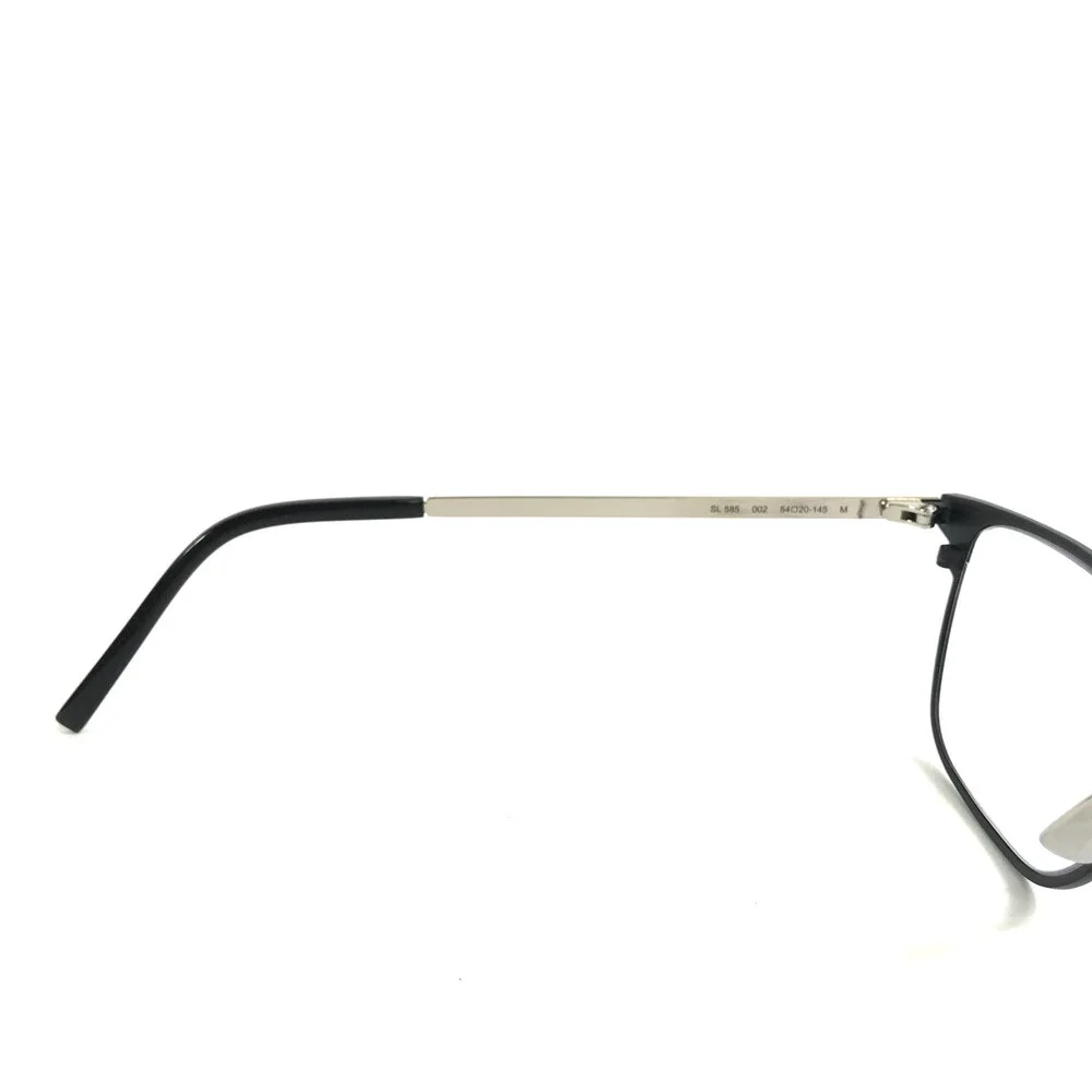 Saint Laurent Eyeglasses Frames SL585 002 Black Silver Rectangle 54-20-145